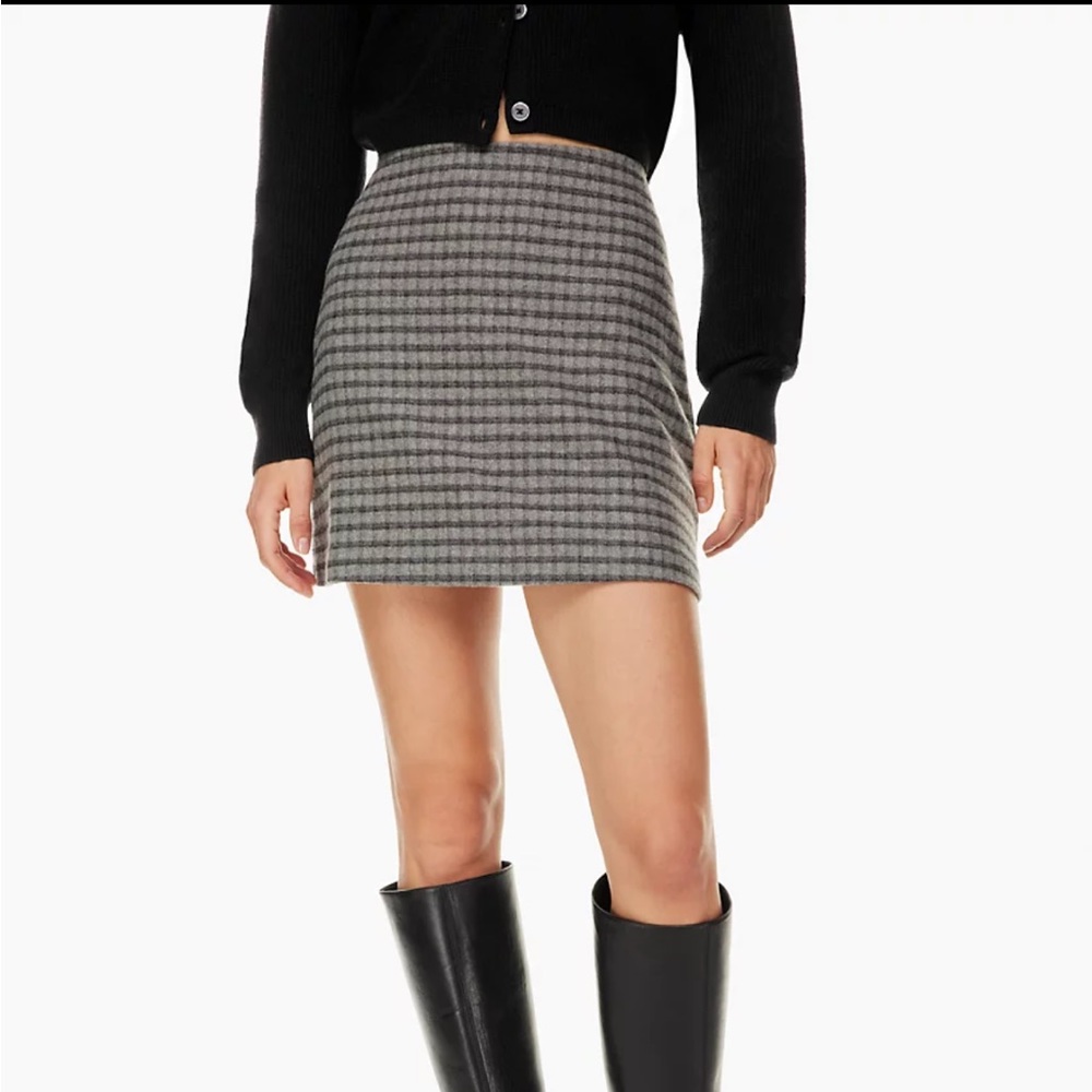 aritzia wool skirt grey